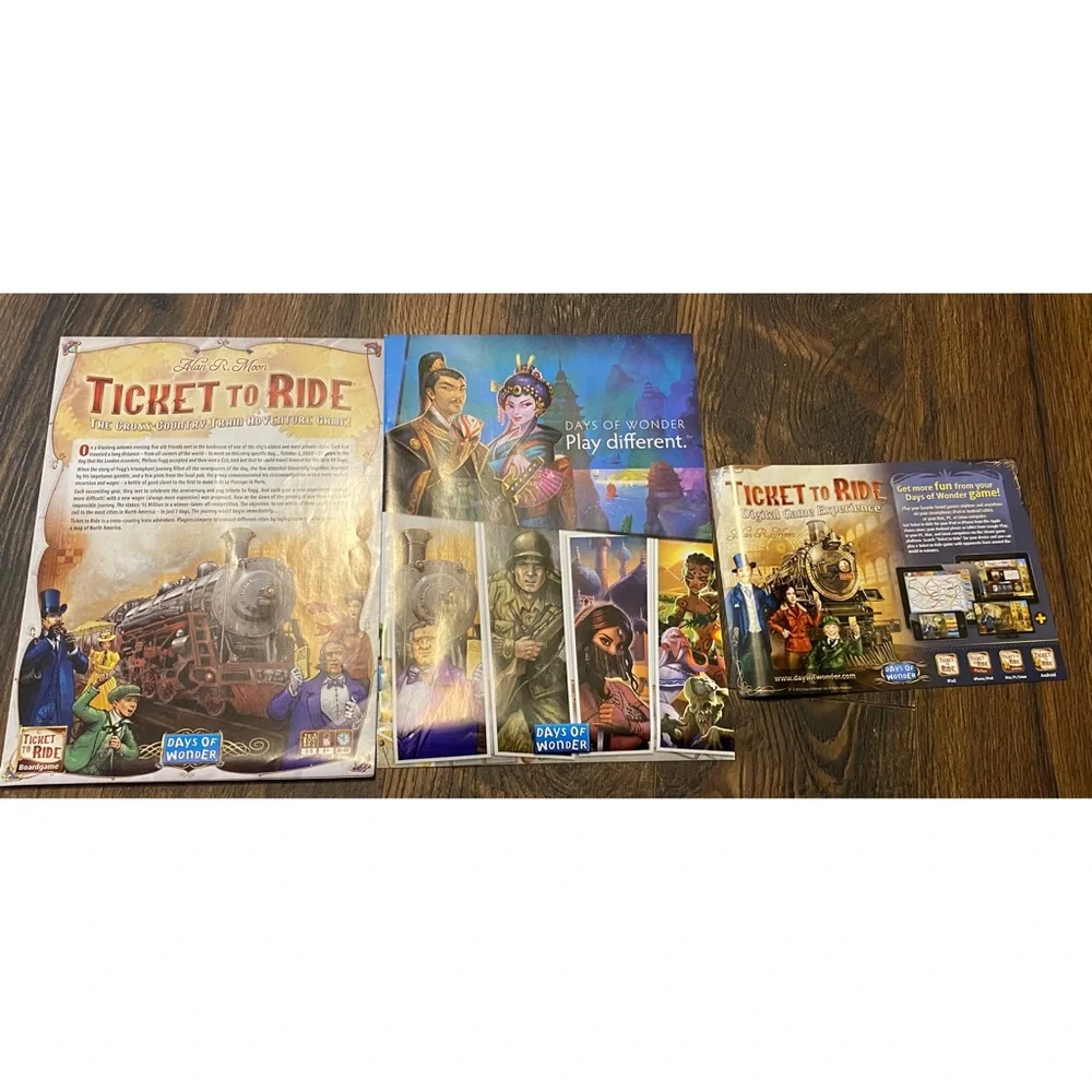 Ticket To Ride Days of Wonder Alan R Moon Train Adventure Board Game Complete!